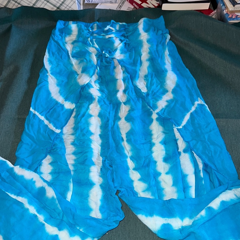 Blue tie dye pants